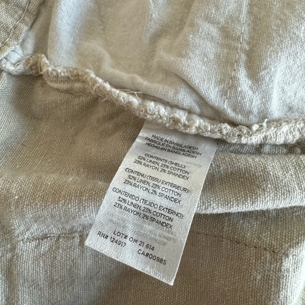 NWT ONIA Men's Stretch Linen Traveler‎ Pant in Stone Size 34